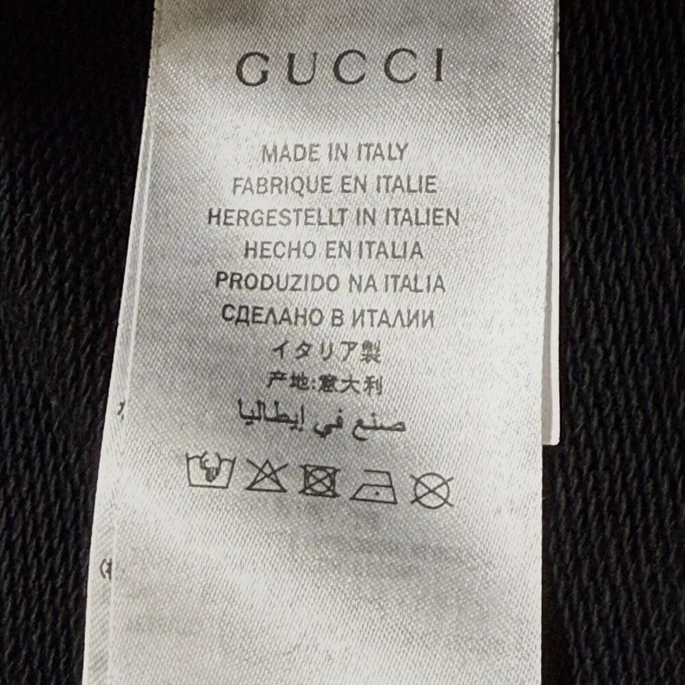 Gucci Hoodie Sweatshirt NWT Men’s Medium Black Rainbow Logo 100% Cotton
